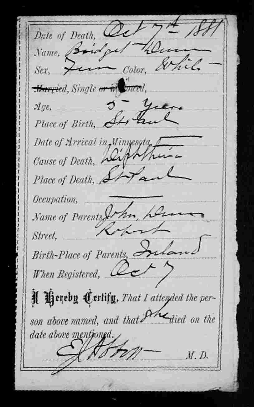 Diphtheria 101 and the Dunn Family