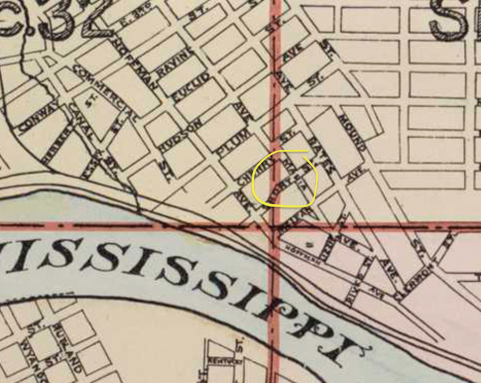 Zoomed in map centered on Maria and Short in St. Paul.
