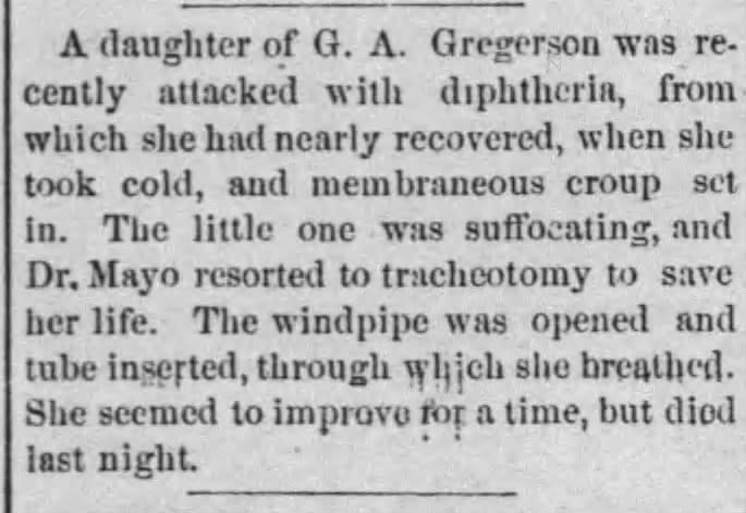 Diphtheria 101 and the Dunn Family